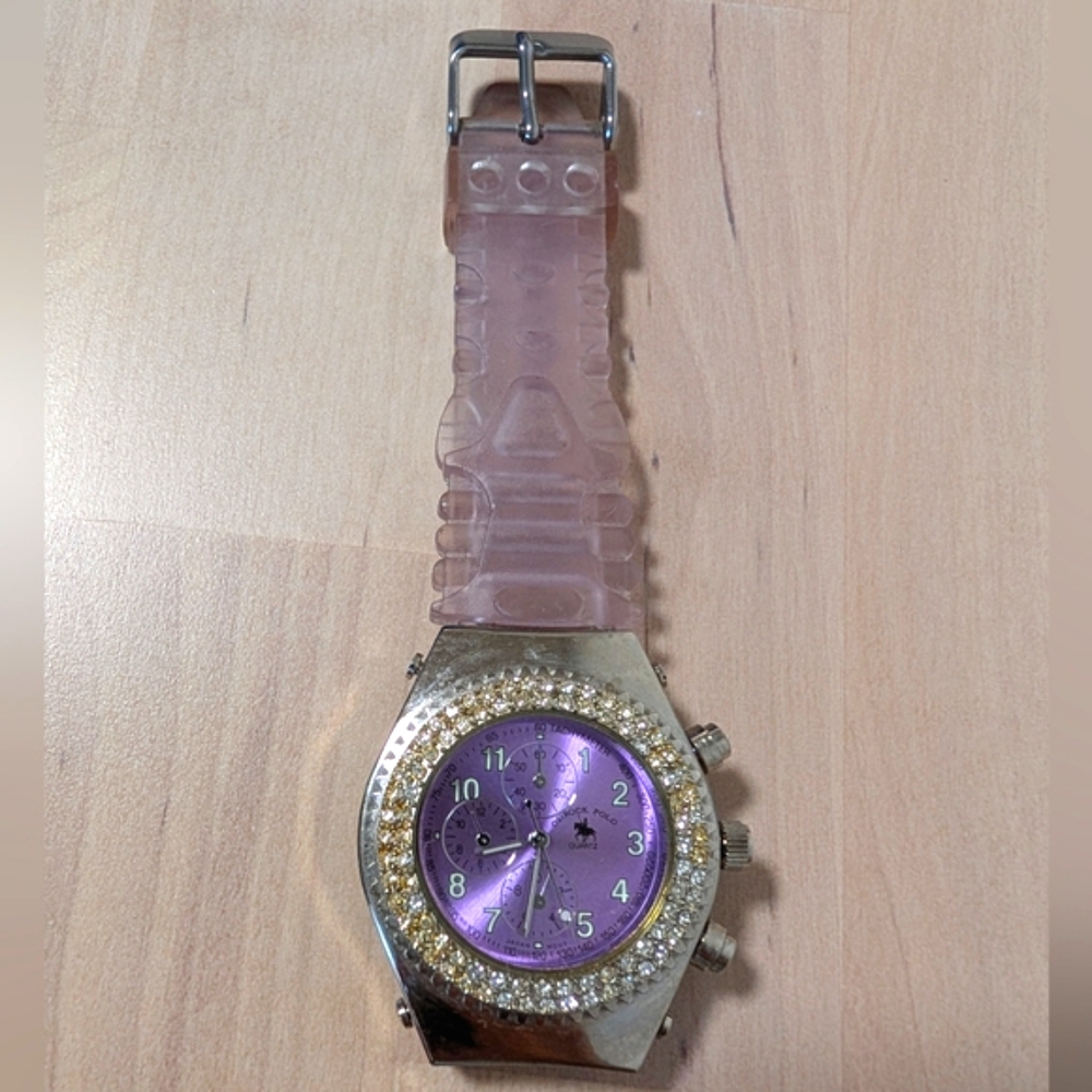 Osirock Polo Purple and Silver Watch, Has Battery